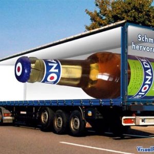 painted truck optical illusion beer