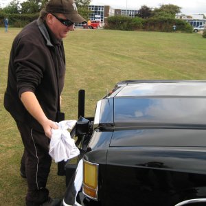 Mark cleaning his Crown Victoria