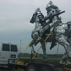 my other car is a giant metallic horse