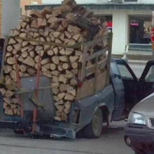 the truck is powered by a wood burning oven