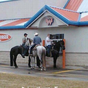 just picking up a cheeseburger and a few rounds of ammo