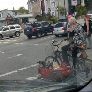 the guy on the bike is nice but his dog is a real nazi