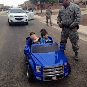 he asked for license and registration and was handed a binky and a booger