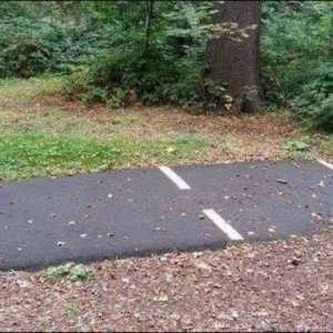 either a weird parking spot or a terrible plan to hide a body