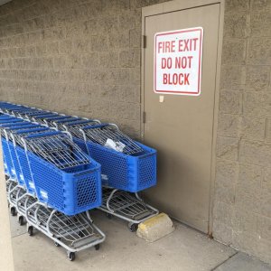 perfect spot for carts and a mound of concrete