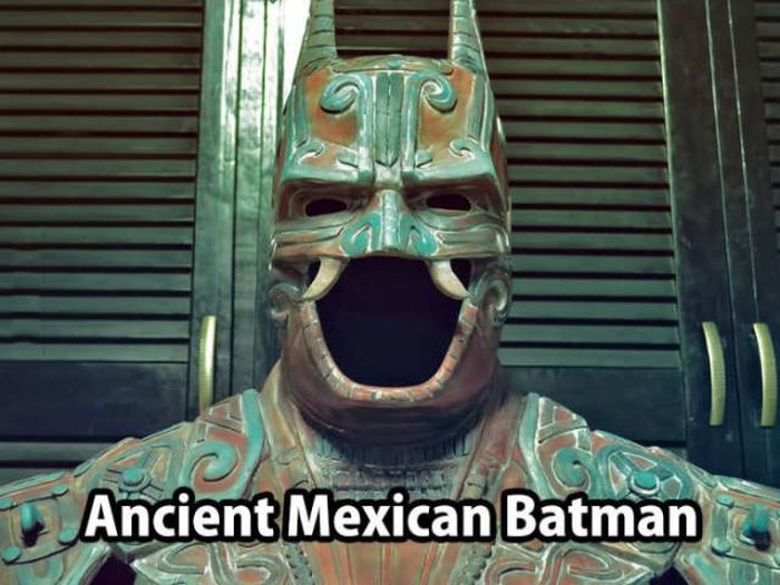 batman went through a time slip and ended up in ancient mexico