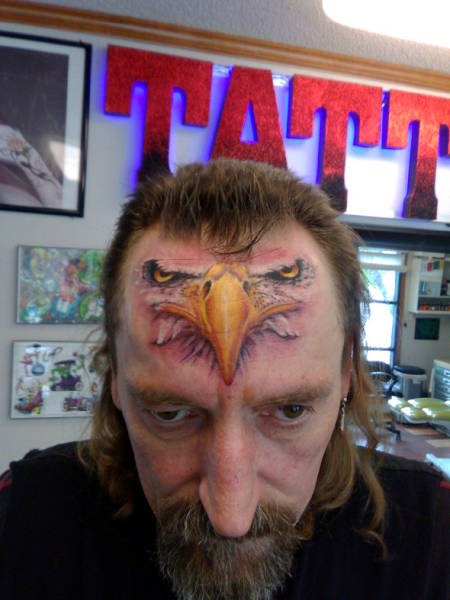 he got his spirit animal tattooed on his forehead sweet