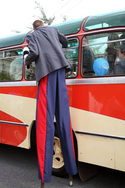 he just likes to creep people out on the bus