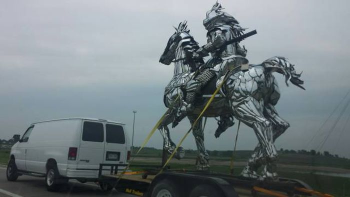 my other car is a giant metallic horse