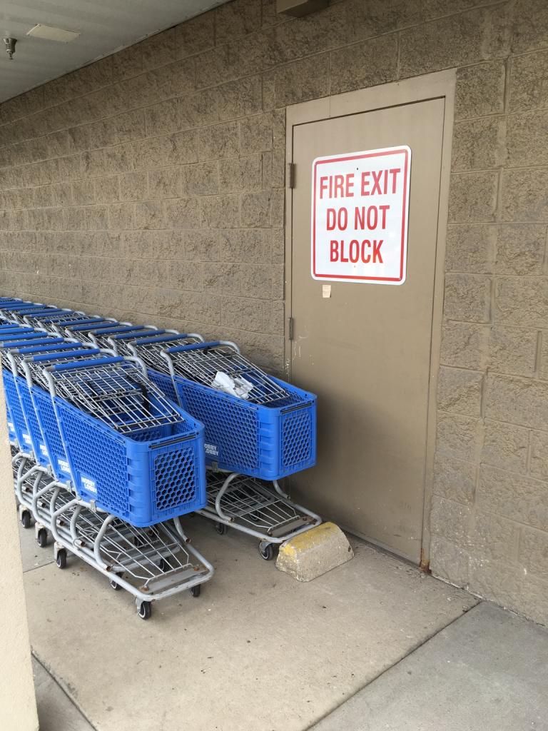 perfect spot for carts and a mound of concrete