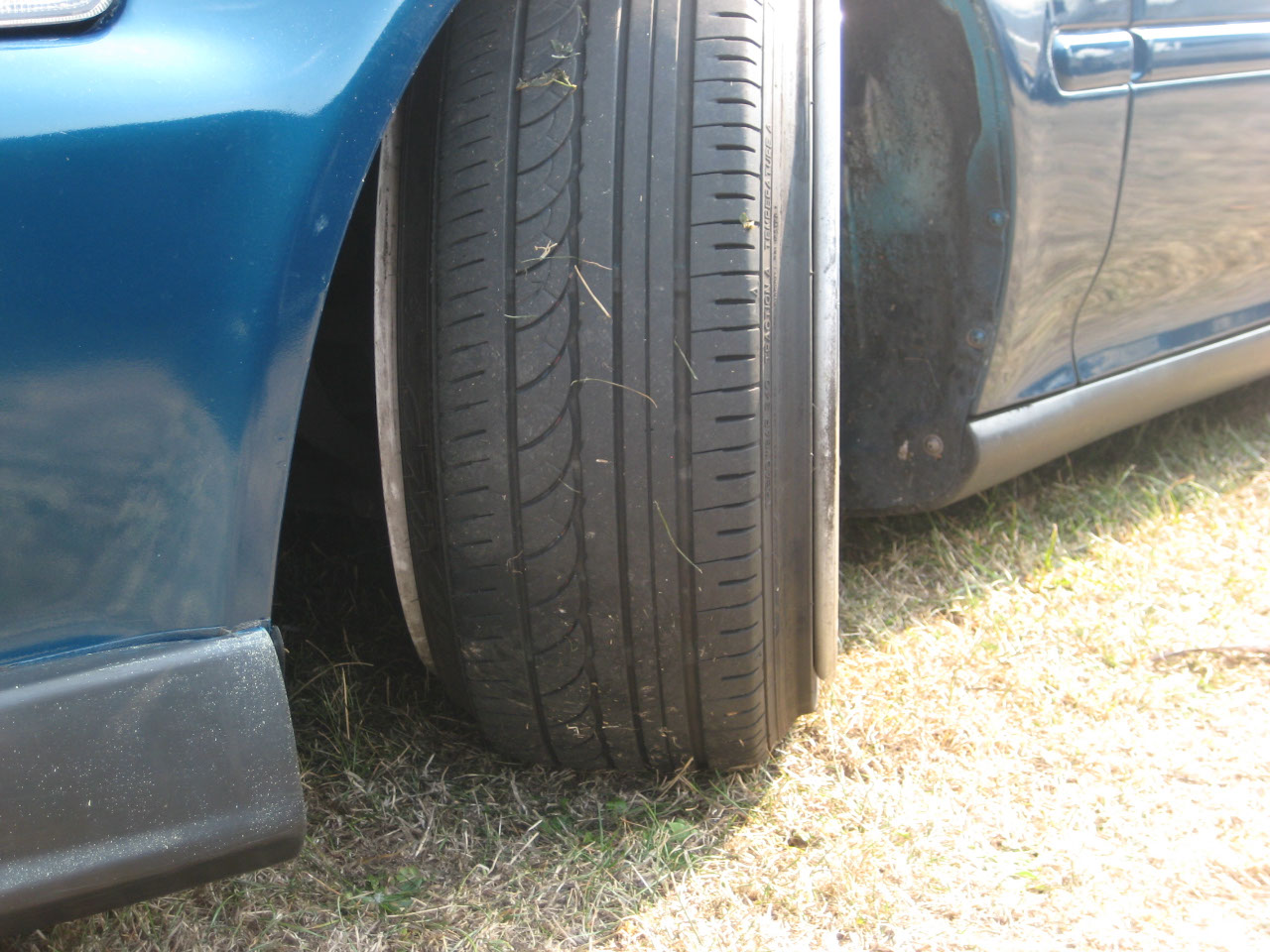 Stretching the tyre beyond the manufacturers guidelines can't be legal surely?