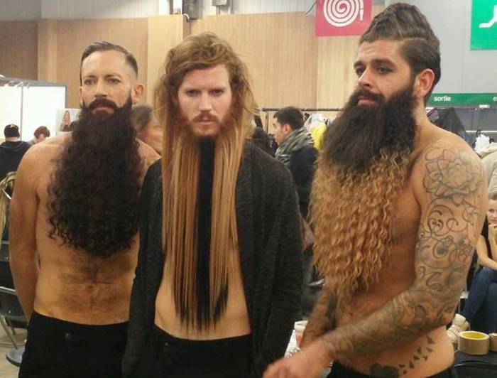 these guys won the competition to get the most hair in their hoagies