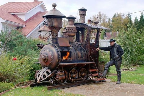 this steam punk locomotive makes a delicious brisket